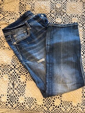 Miss Me Blue Distressed Ankle Jeans